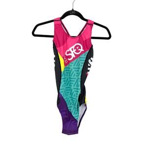 Smashfest Queen Swimsuit Womens Size Large One Piece Racing Style Multicolor